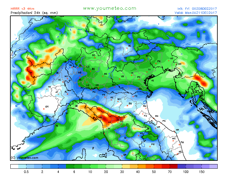 Meteo dicembre 2017: domenica 10 e lunedì 11 dicembre