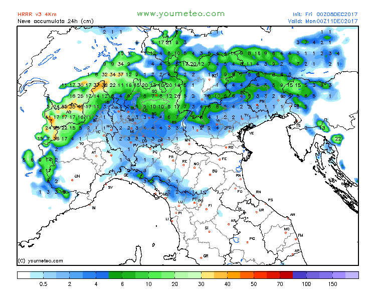 Meteo dicembre 2017: domenica 10 e lunedì 11 dicembre