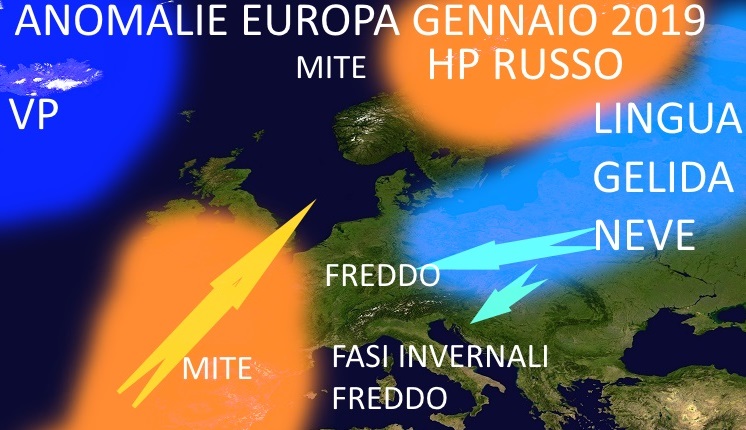 Gennaio 2019 freddo e neve in arrivo. Previsioni probabilistiche