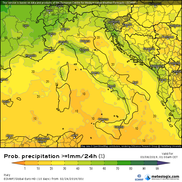 Previsioni medio-lungo termine: precipitazioni al Nord?