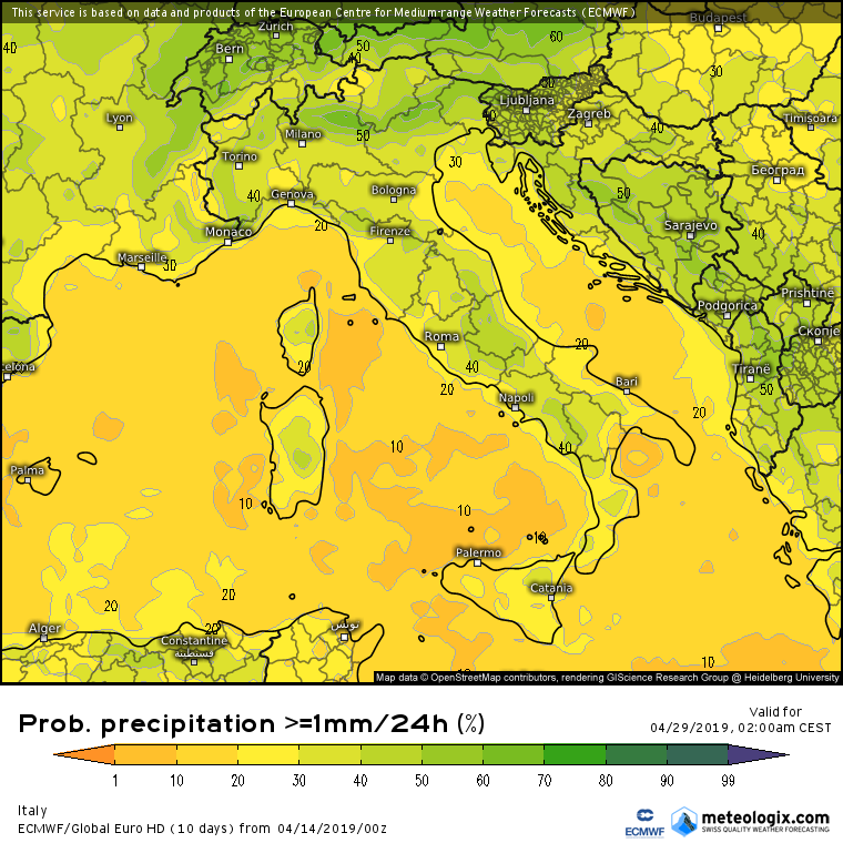 Previsioni meteo Pasqua, Pasquetta e 25 Aprile: GFS-ECMWF probabilistico