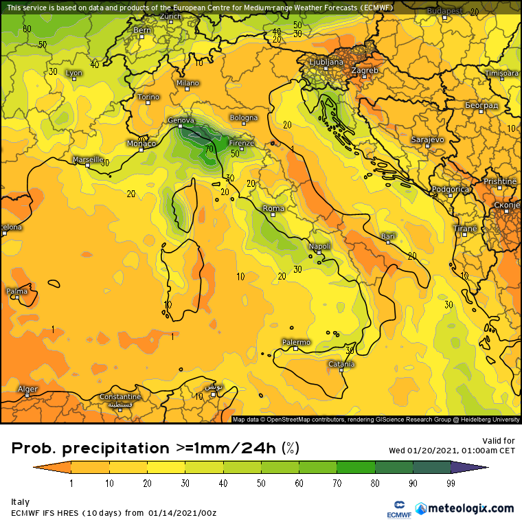 Freddo e neve a gennaio 2021?
