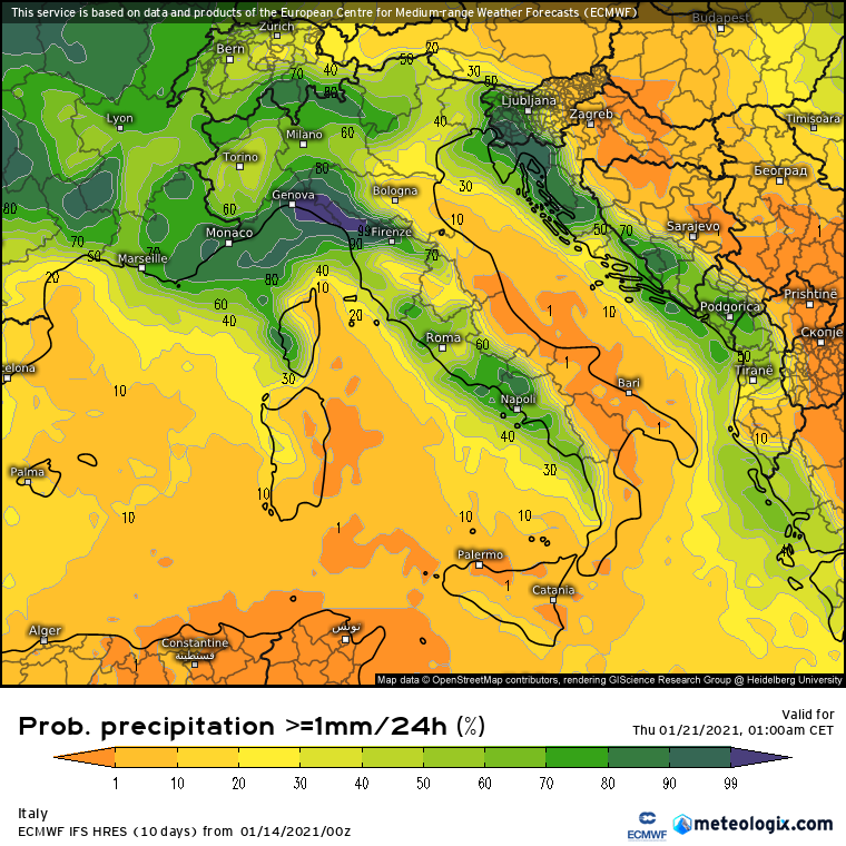 Freddo e neve a gennaio 2021?