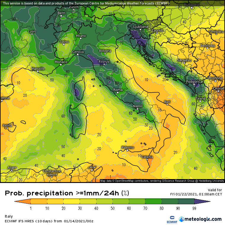 Freddo e neve a gennaio 2021?