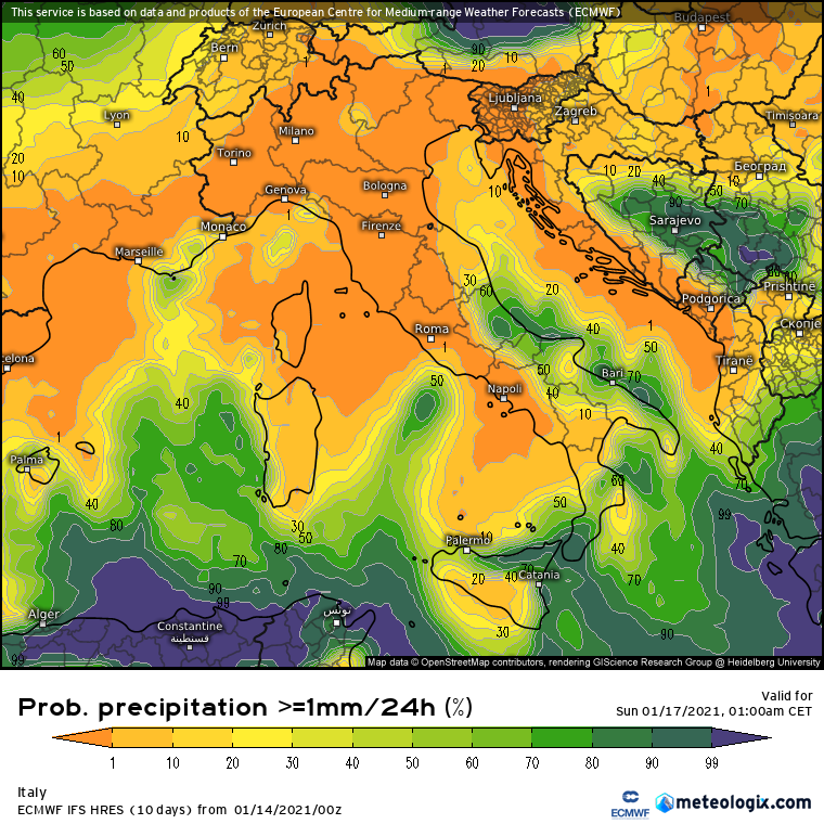 Freddo e neve a gennaio 2021?
