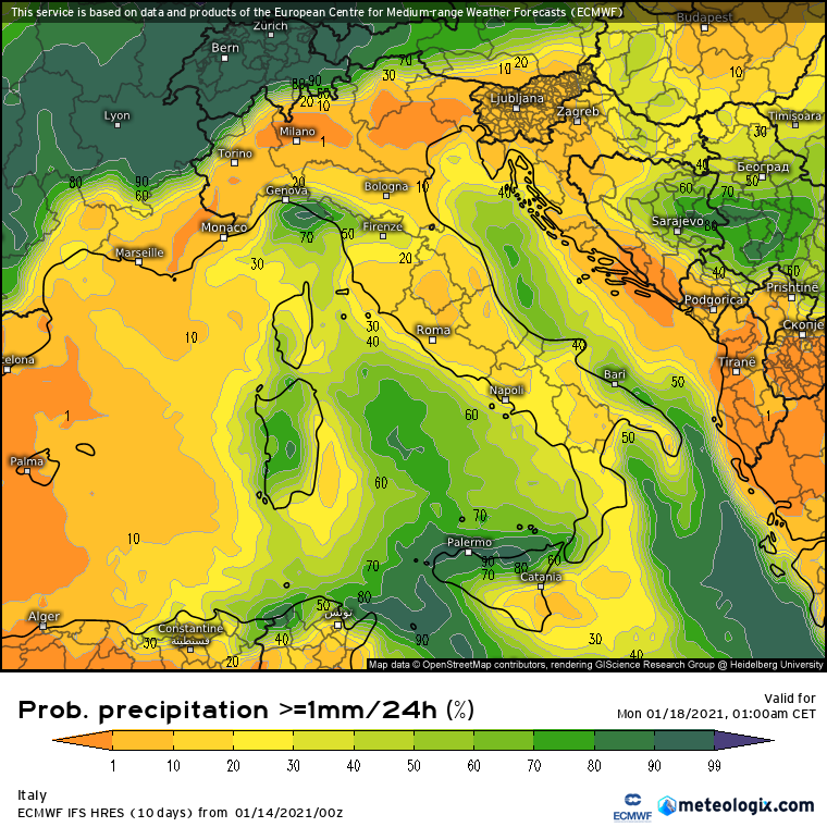 Freddo e neve a gennaio 2021?